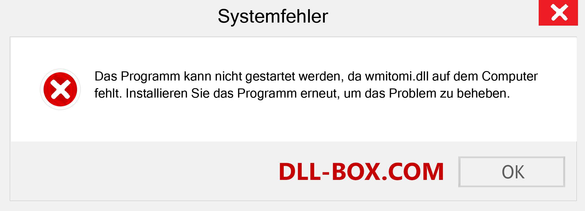 wmitomi.dll-Datei fehlt?. Download für Windows 7, 8, 10 - Fix wmitomi dll Missing Error unter Windows, Fotos, Bildern